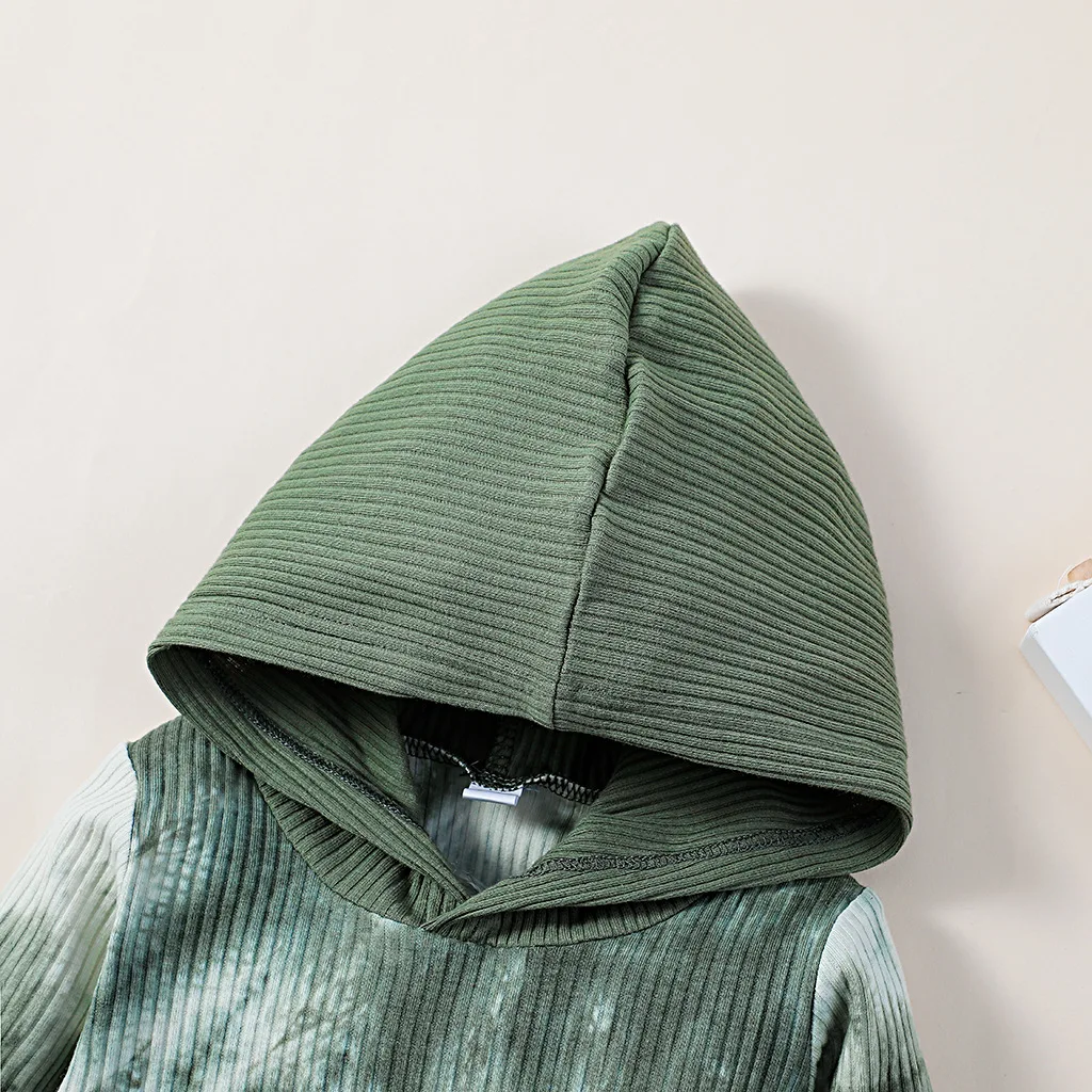 Повседневный комплект из 2 предметов для мальчиков, толстовка с длинным рукавом и штаны зеленого цвета, 2021