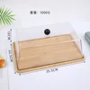 Square bamboo and wood tray with lid, 35.5*22.5*12CM