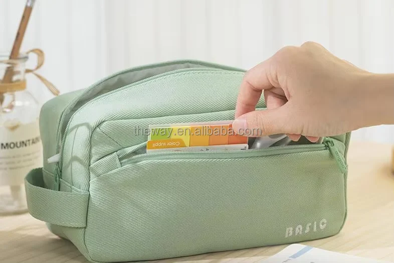 Angoo Large High-Capacity Pencil Case Desk Organizer Marker Pouch Pen Holder Box Storage Bag for Middle School Students