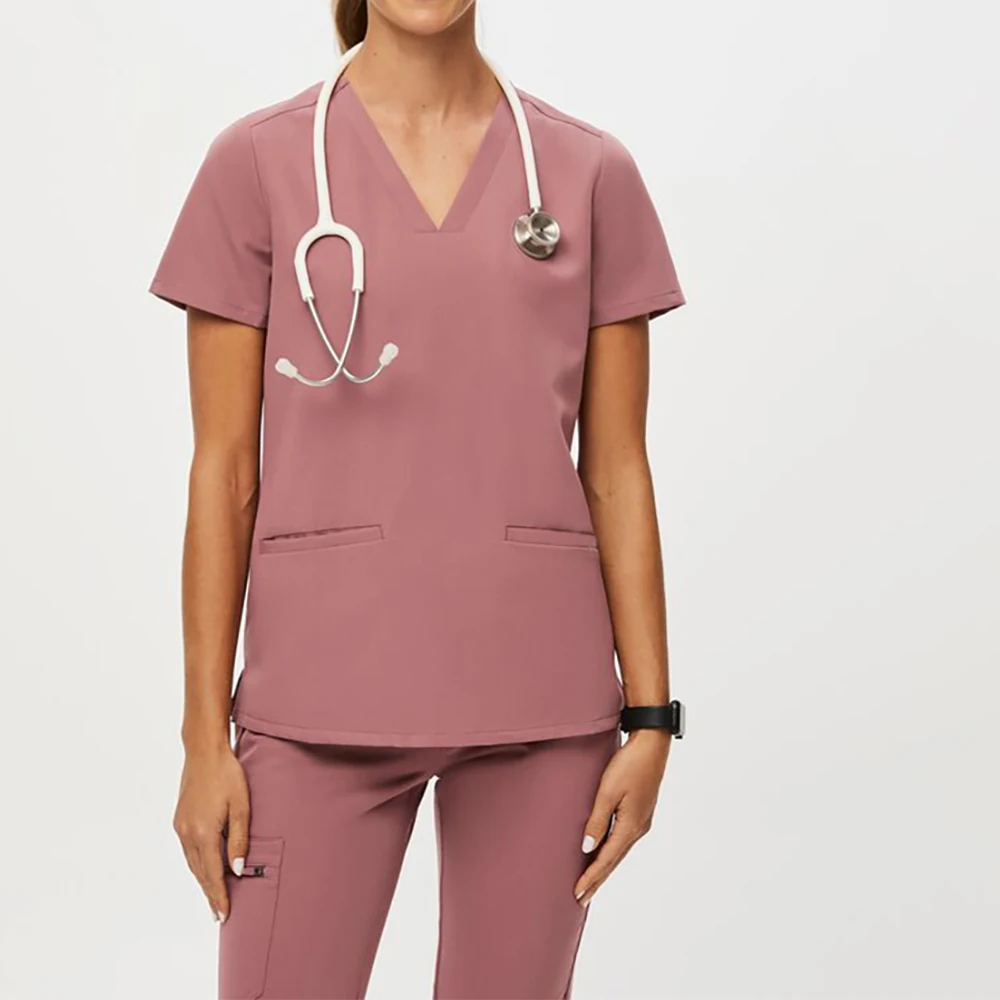 Hospital Scrubs Clothes Stretch Hospital Uniforms Short Sleeves