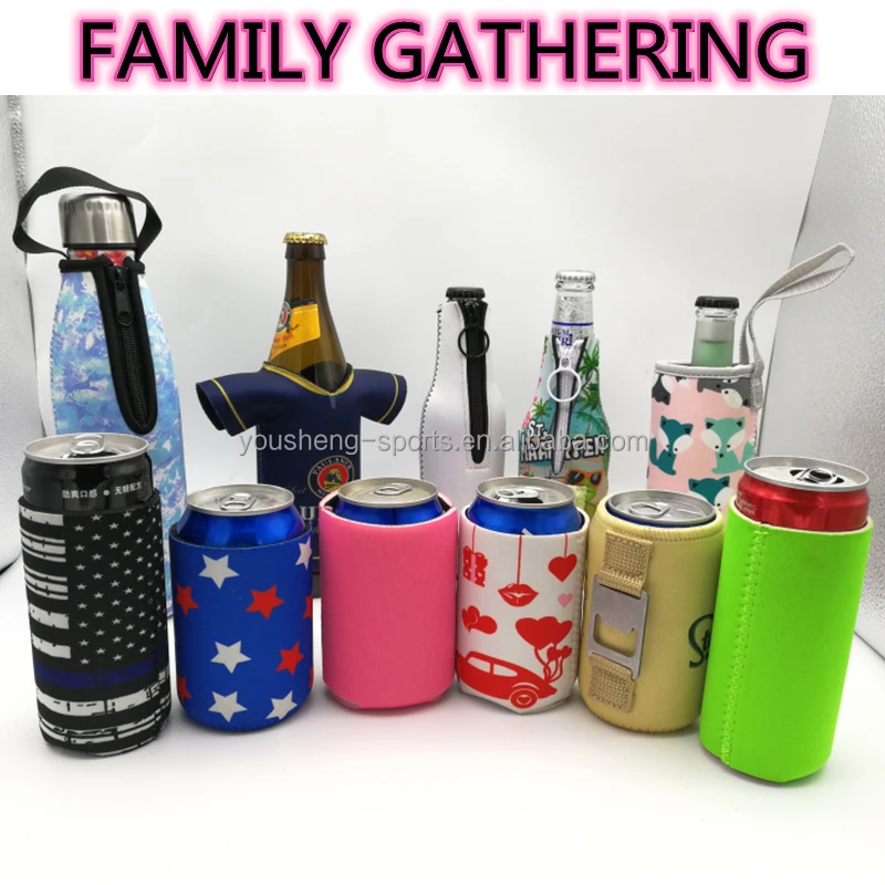 Colorful Mini Trash Pen Cooler Bags Custom Neoprene Insulated Beer Holder Suction Spray Paint Holder Cartoon Cold Cooler Can