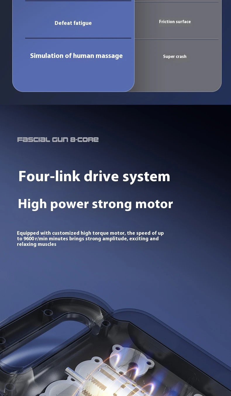 8-Head Liquid Crystal Fascia Gun Hot Compress Massager Deep Percussion Massage Whole Body Muscles Relaxing Waist Back Muscles