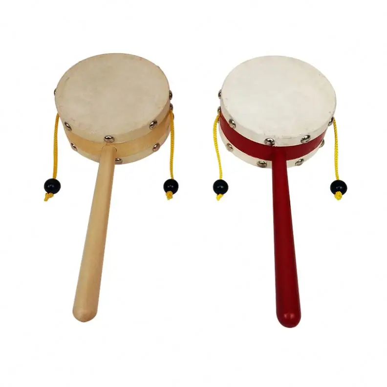 Tambour à hochet chinois, jouet à hochet pour bébé, hochet à main, cloche à hochet, instruments de musique éducatifs