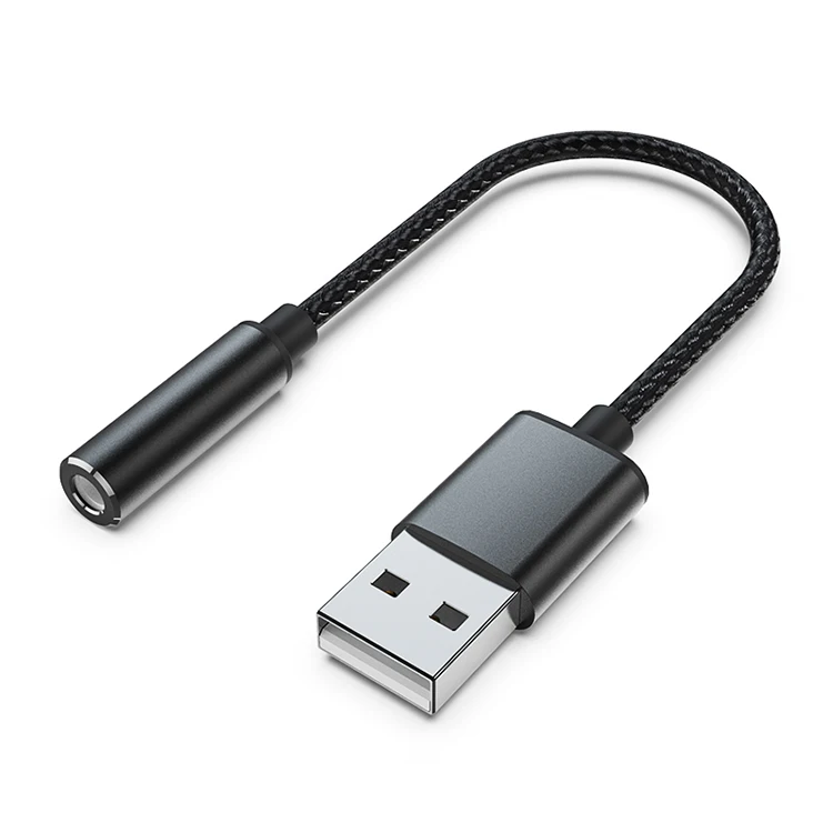 Adaptor Jack Audio USB Ke Adaptor Audio Jack Kartu Suara dengan  Konverter Stereo Aux Cocok dengan Headset PC Linux PS4