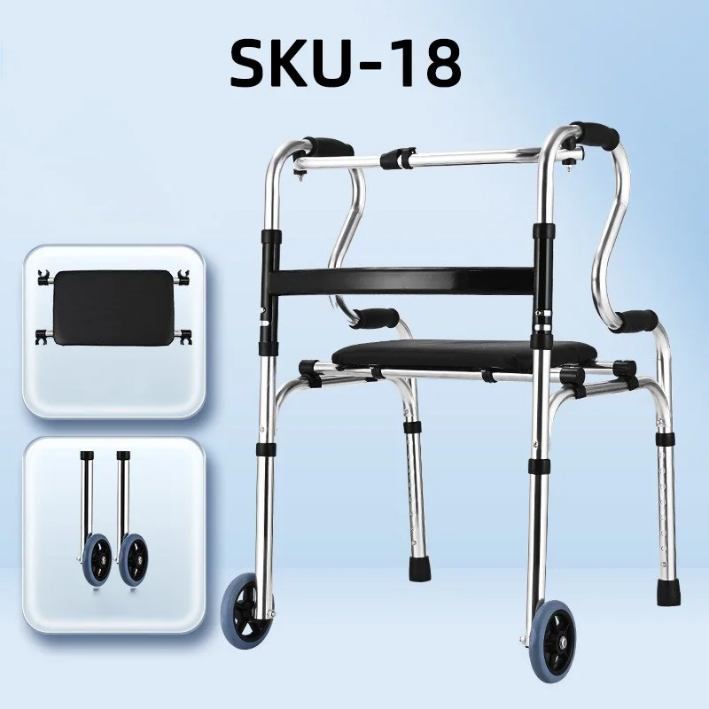 Factory Direct Sale Foldable Aluminum Alloy Walker with Wheels Walking Aids for the Disabled Direct From the Source manufacture