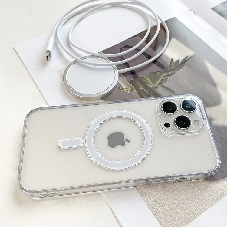 Clear Wireless Charging Phone Case For Iphone 13 14 15 Pro Max Tpu