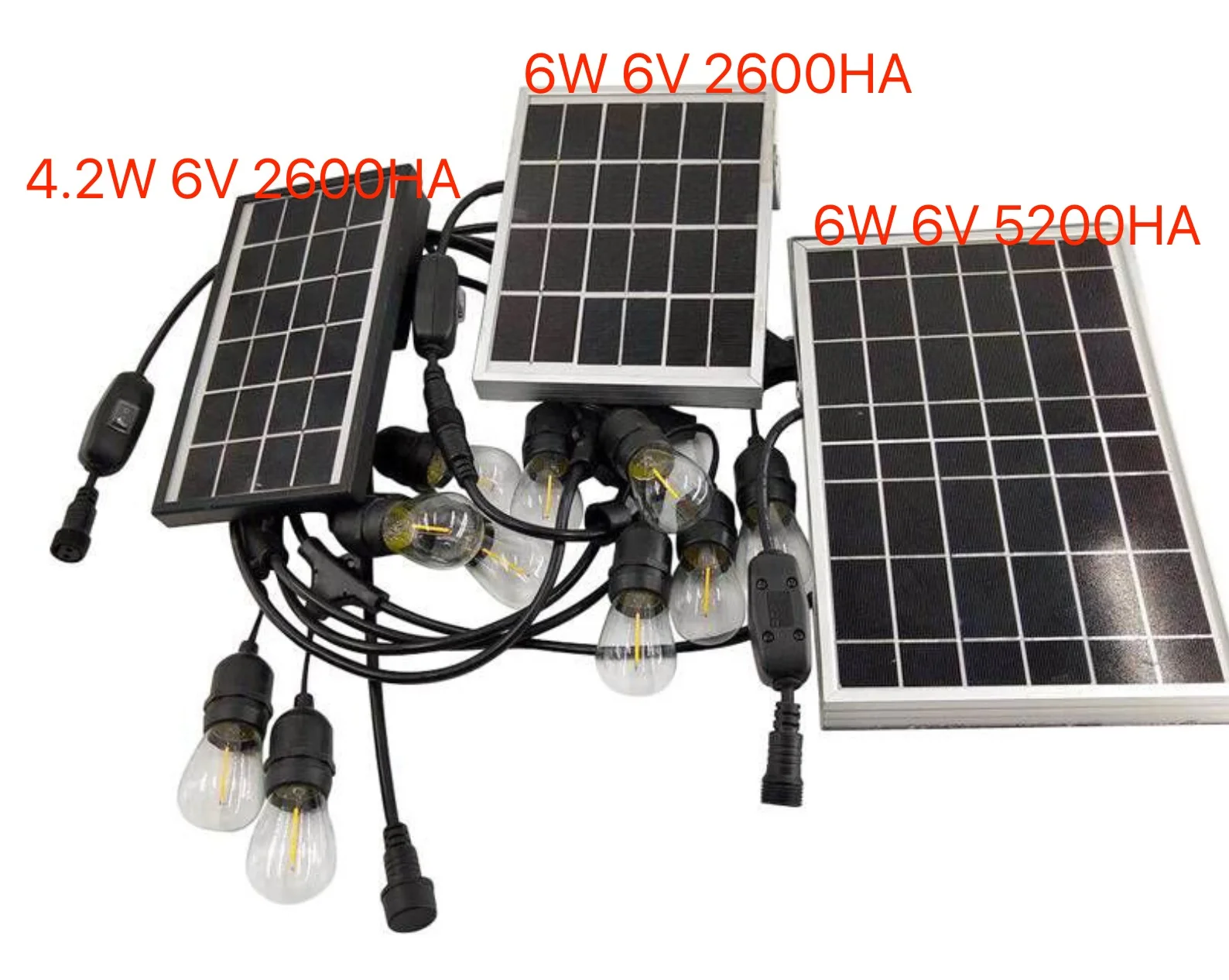 6W 6V Solar Light String 10m 15pcs E12 Solar Led String Garden Plastic G40 Filament Bulb Led Solar String