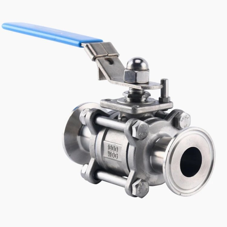 Sanitary SS304 1.5" Heavy Duty Tri-clamp Ball Valve full port with PTFE seat for closed loop ex