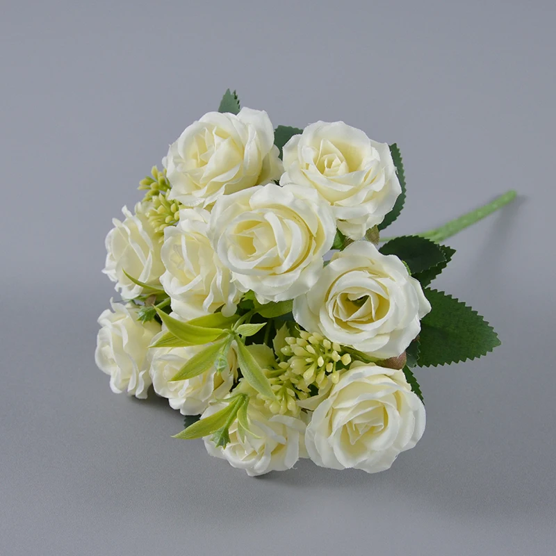 Factory Wholesale Price Artificial Rose Bouquet Silk Rose Wedding ...