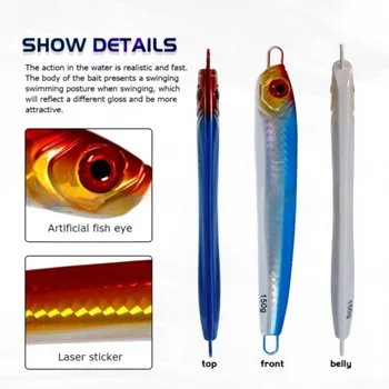 Tuolu Sea Fishing Lure Artificial Metal Jig Big-Head Metal Plate Boat Fishing Full-Water-Column Lead Fish Bait 75g 90g 150g – Metal Jig – view 4