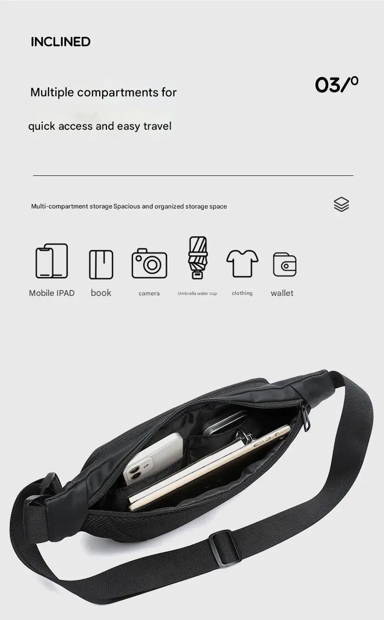 Men's New EV Shaped Waist Bag Fashionable Leisure Shoulder & Small Backpack Trendy Motorcycle Luggage & Saddlebags