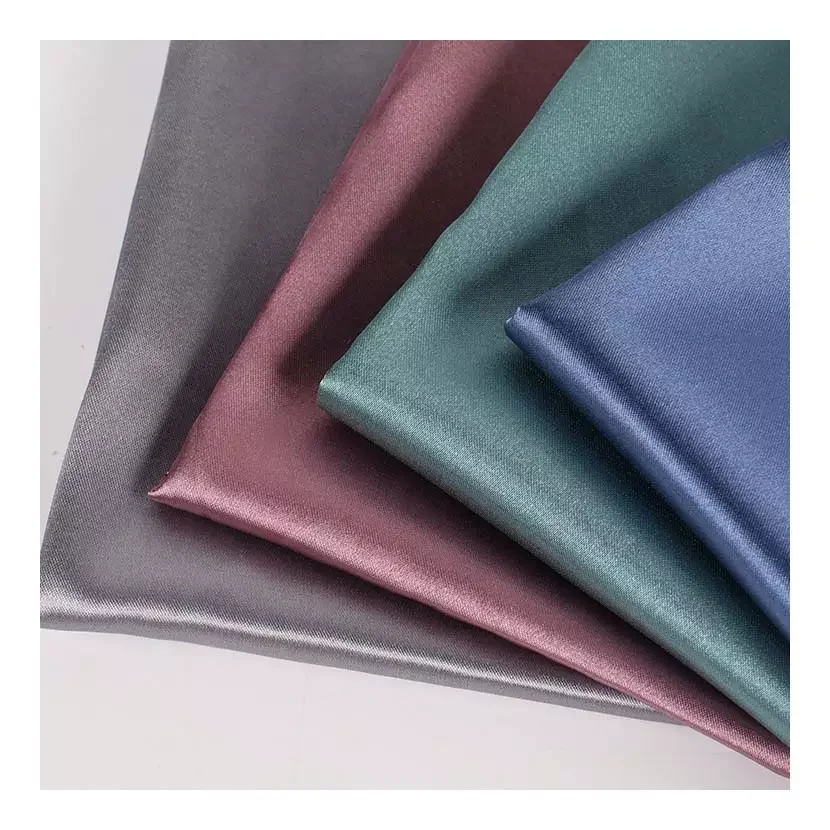 100% poliéster face opaca crepe volta matte stretch seda cetim