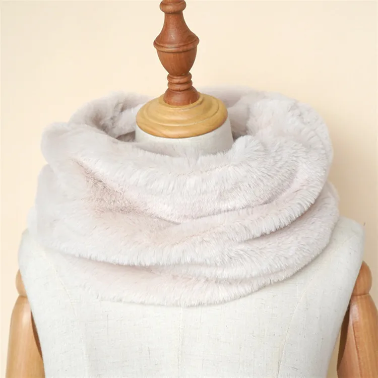 Модный женский шарф-хомут infinity snood Зимний вязаный шерстяной глушитель пушистый из искусственного меха шарф