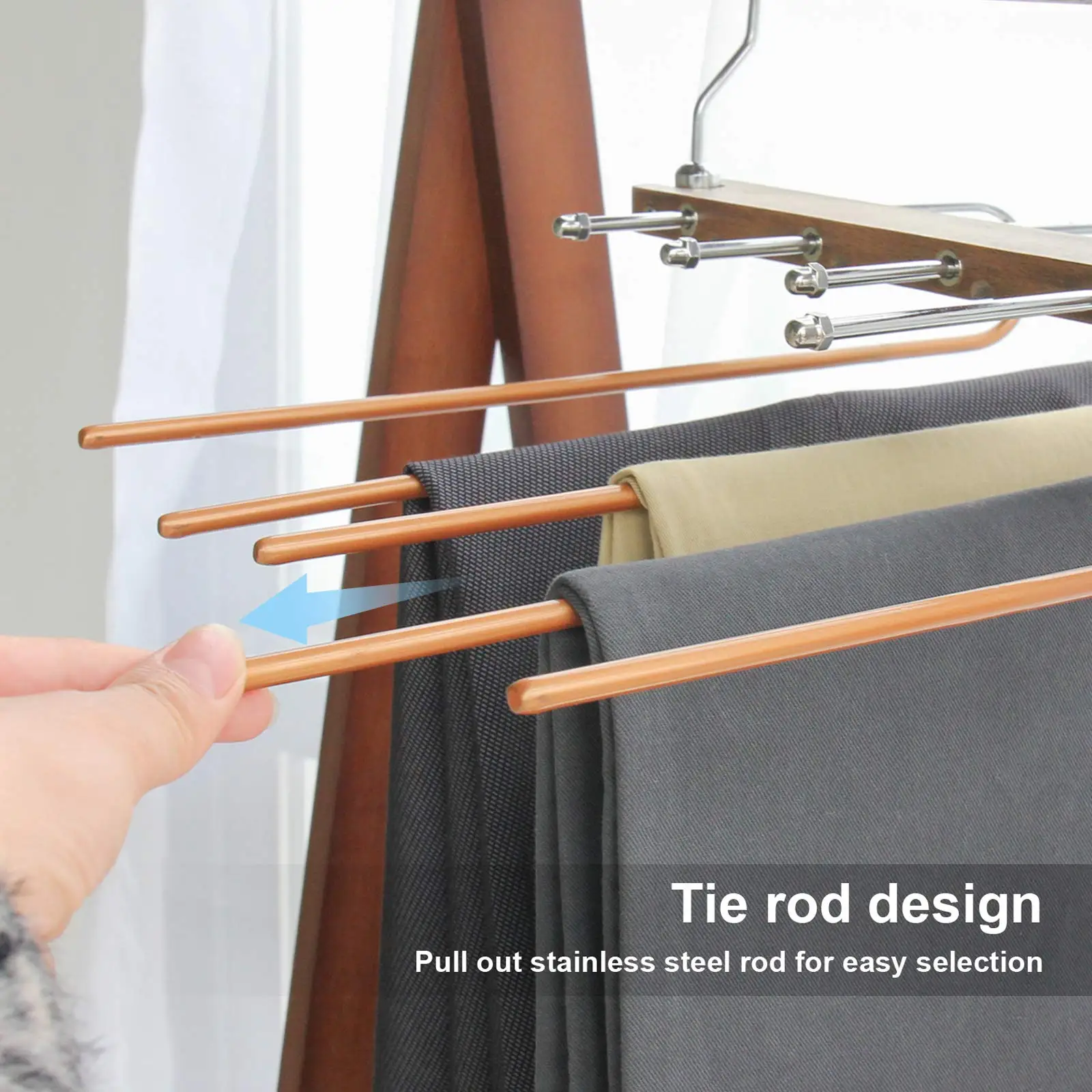Wholesale Multifunction 5 Layers Hangers Multi Tier Clothes Rack  Metal Pant Hangers for Space Saving