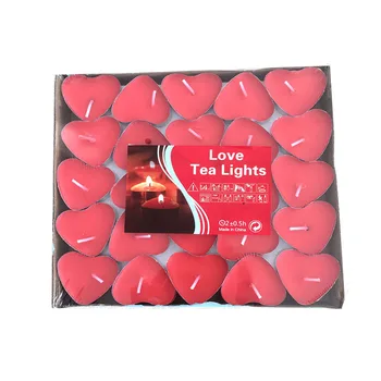 wedding decoration open window box packaging cheap scented heart shaped tea light candles