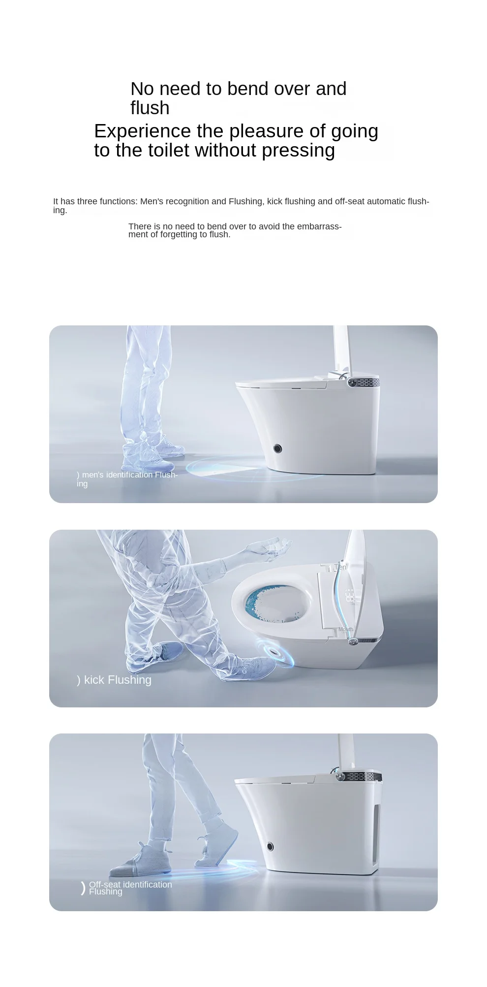 Smart toilet new design automatic induction disinfection bathroom flushing integrated siphon toilet manufacture