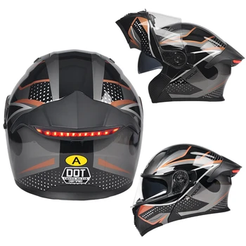 AD Factory Wholesale  Unisex Adult Motorcycle Helmets Open Face DOT Certification Moto Helmet ABS Material Full Face Helmet