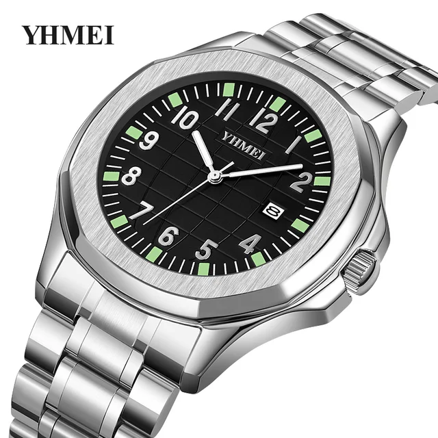 Luminous Waterproof Wrist Watches Stainless Steel Strap Luxury Business Dress Date Mens Quartz Watch