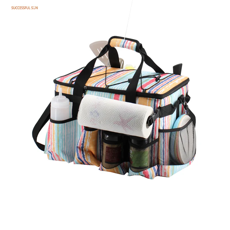 product wholesale customize logo picnic cooler bag food delivery bag for outdoor activities and bbq with lid-7