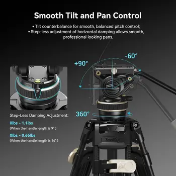 Small Rig AD-100 FreeBlazer Heavy-Duty Carbon Fiber Tripod Video Tripod With One-Step Locking System 3989 detail image