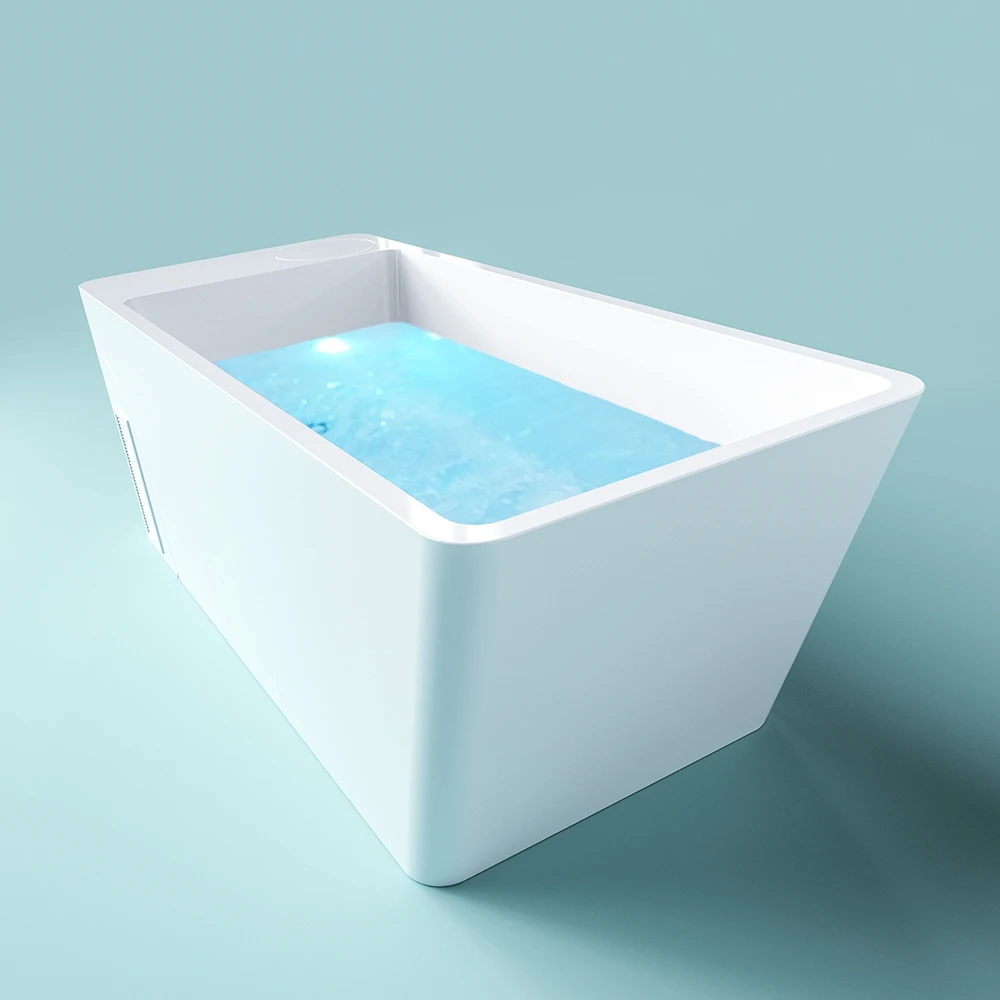 Wifi App Control Cold Plunge All in One Acrylic Ice Bath Tub Cold Plunge Pool With 1HP Chiller Filter and Insulated Cover