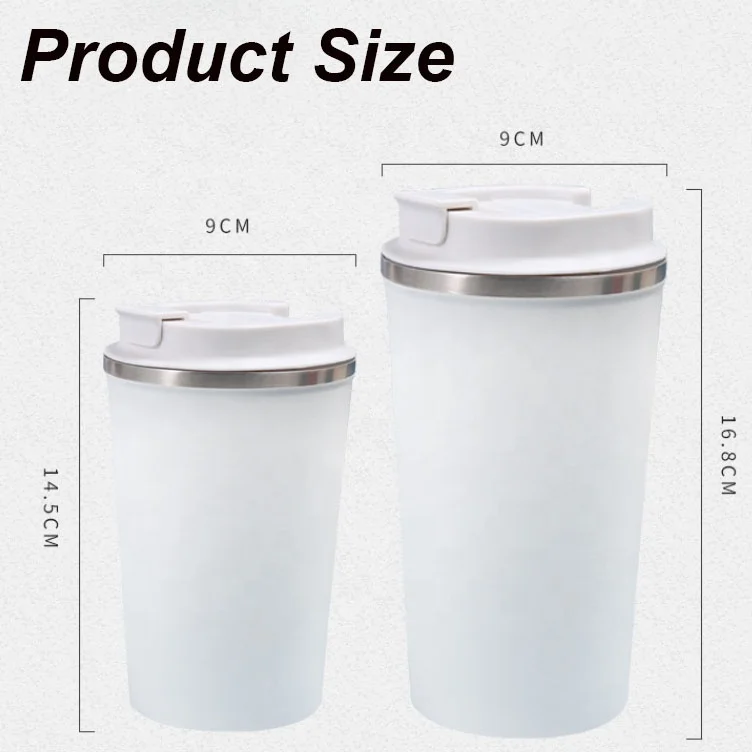 Modern Custom Style 380ml 500ml Ceramic Liner Inner Coated Tumbler Insulated Coffee Mug Keep Cold Warm
