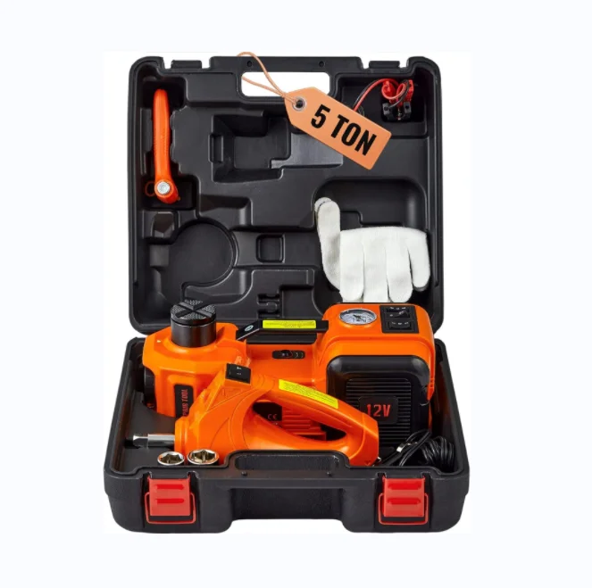 3 in 1 Electric CarJack Set with Compressor Pump and Electric Wrench  LED Light Pointer Display Lifting Machine