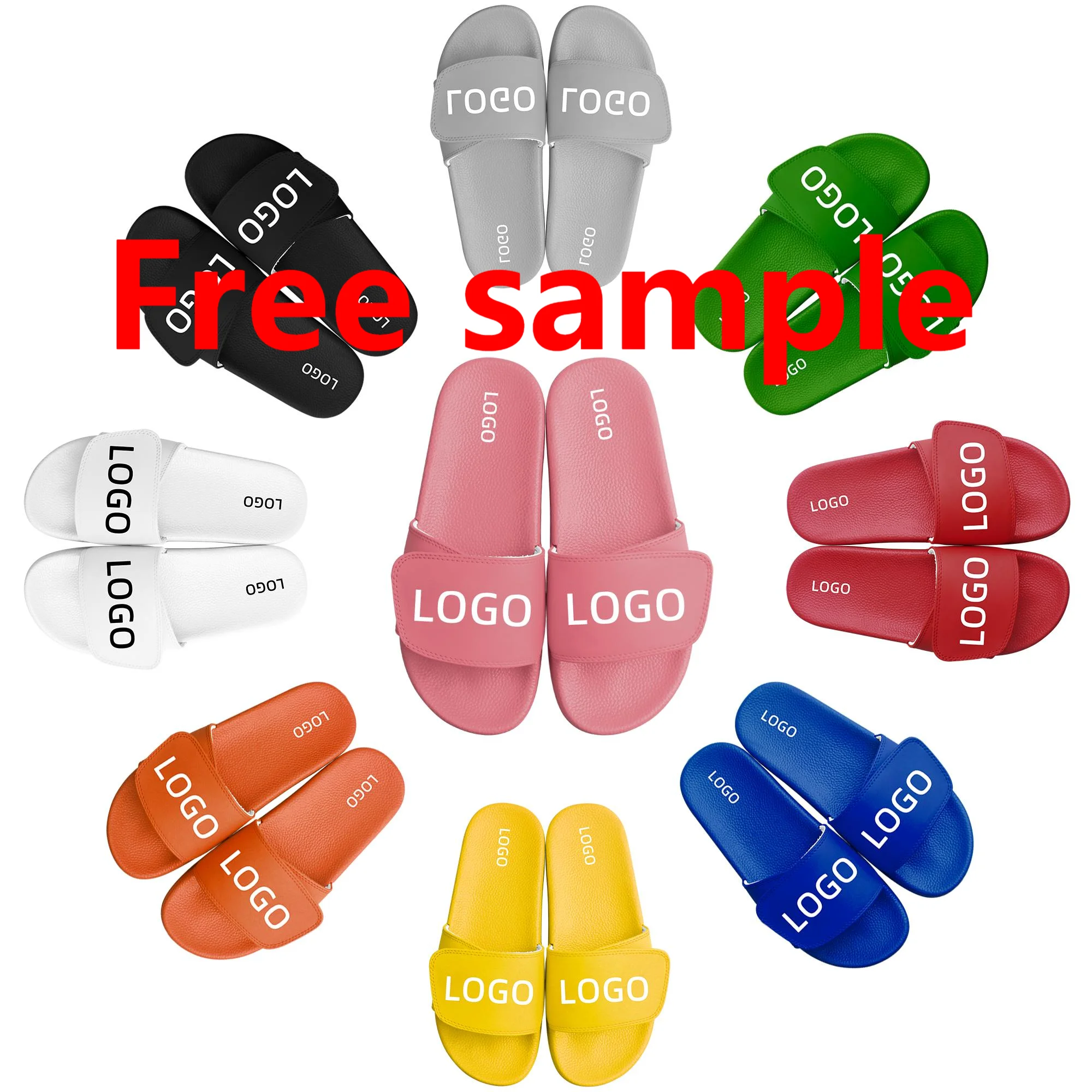 High Quality Summer Custom PVC Logo Slipper Slide Custom Logo Sandals Home Slipper Designer Slides Slippers for Men