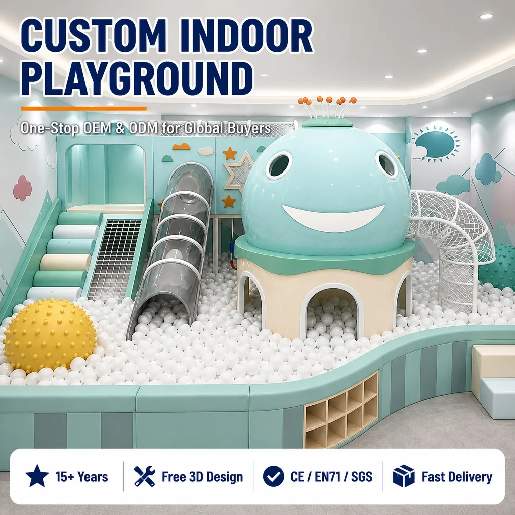 Indoor Commercial Naughty Castle Kids Soft Play CE Certified Ball Pit Wave Slide Climbing Frame Tunnel for Play Center Wholesale