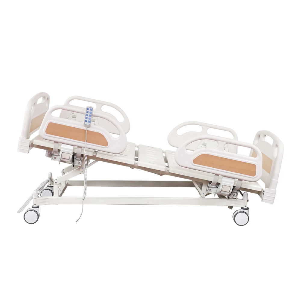 Central Control Metal ABS Guard Rail Electric Hospital Bed-Five Function Patient Care Unit with Infusion and Dual Brake System 6