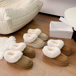 Wholesale Winter Fashion Design Warm Boots Custom Fur Integrated Warm Snow Boots Fur Shoe Mouth Women's Shoes