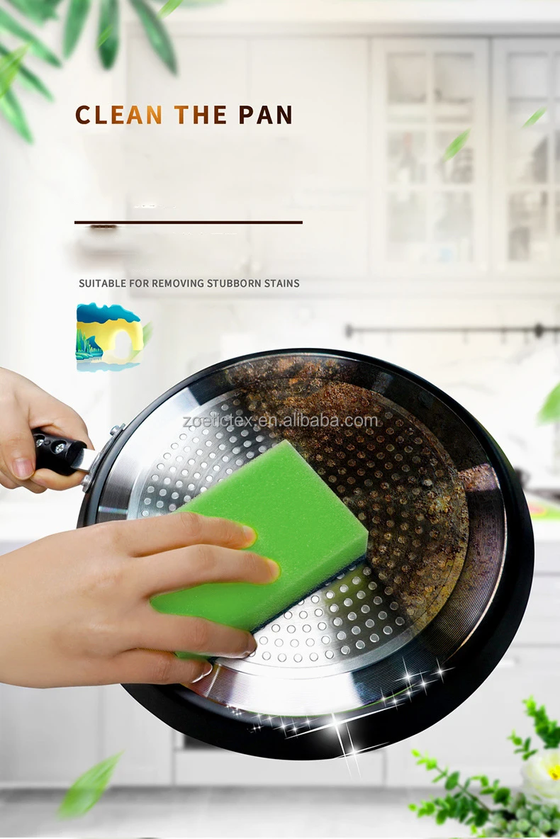 Dishwashing Sponge Scouring Pad Double Side Kitchen Cleaning Brush ...