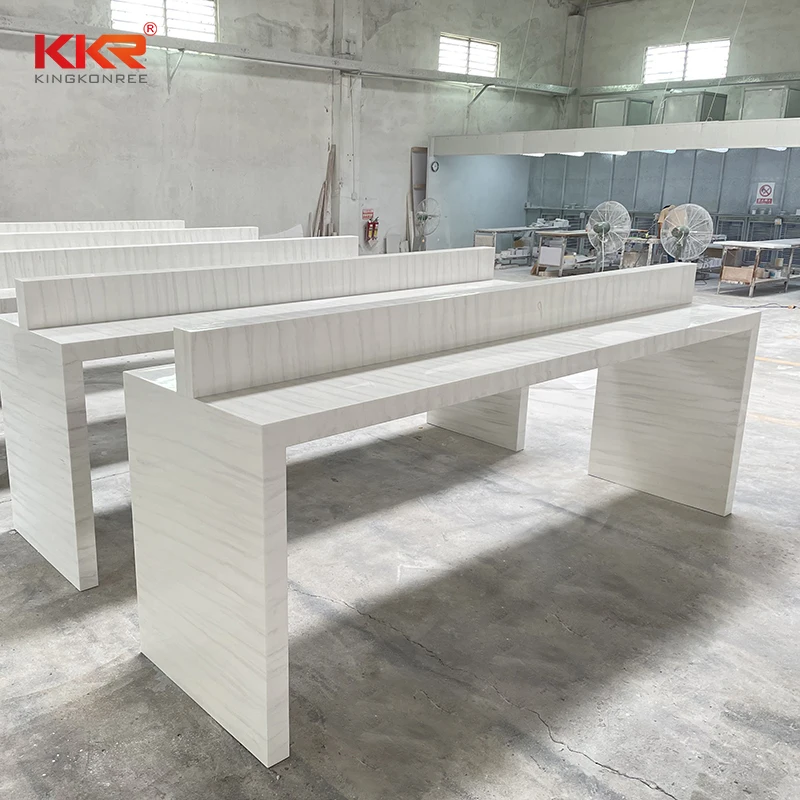 KKR Customized Artificial Stone Light up Set High Chair bar Table Dinner Table Counter bar Table