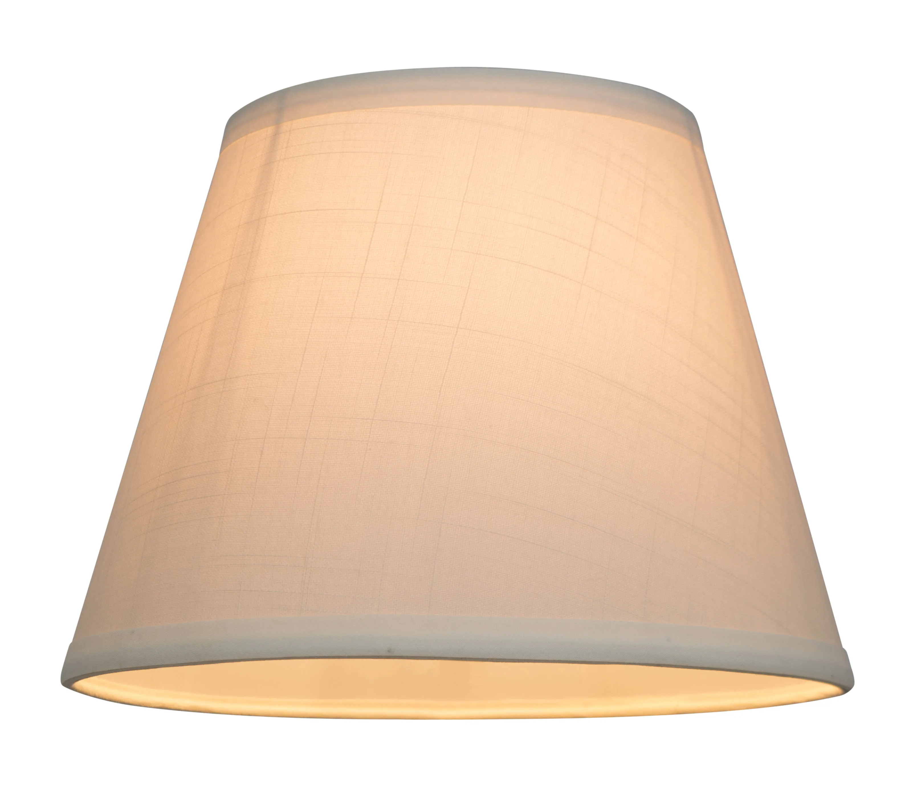 Discount White Linen Texture Fabric Lamp Shade Lampshades For Table