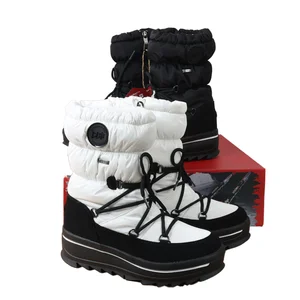 Women's Winter Snow Ski Boots Waterproof Mesh Upper Mid-Calf Breathable Warm Plush Lining Comfortable Boots