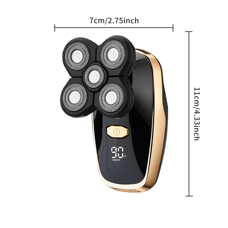 Rechargeable Five-Blade Waterproof Beard Trimmer Electric Shaver for Men with USB Power Source for Face Household RV Hotel Use factory