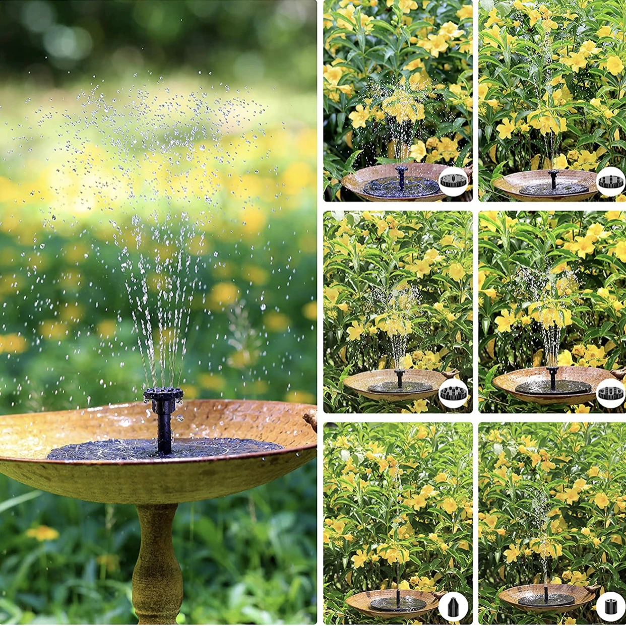 Pompe Bassin Exterieur Solaire Avec Bain D'oiseaux Suspendu Fontaine à