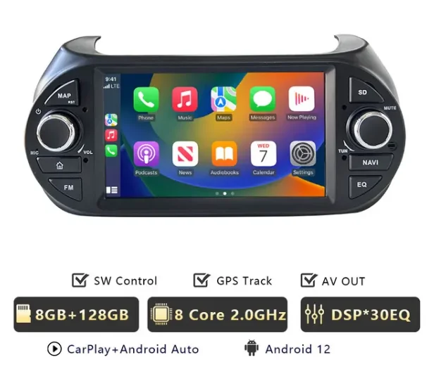 Android  Multimedia DVD CD Player Carplay Car Radio for Fiat Fiorino Citroen Nemo Peugeot Bipper 2009-2016 Head Unit