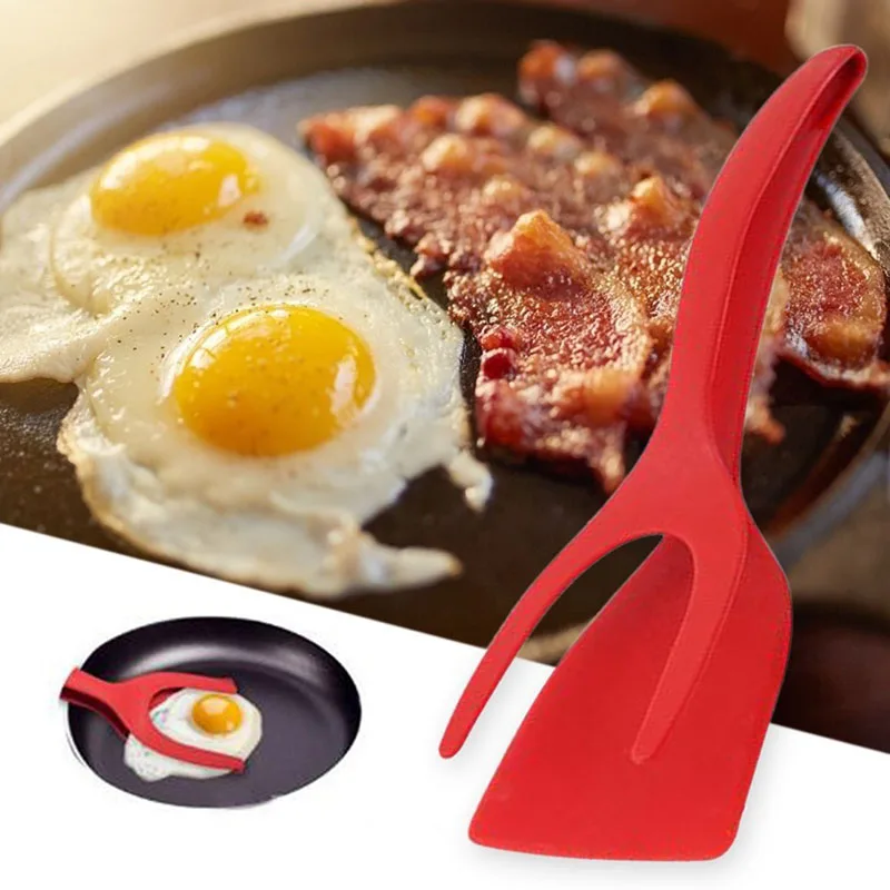 Multifunctional 2 In 1 Non-stick Bread Egg Turners Cooking Tongs ...