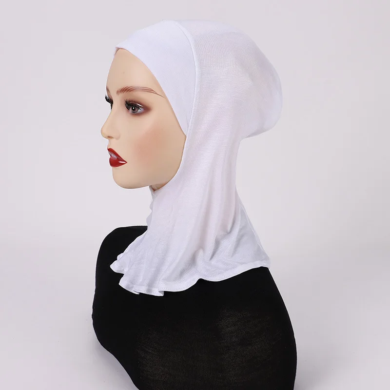 Fashion Women Soft Cotton Instant Hijab Custom Stretchy Cotton Jersey  Underscarf Hijabs Cap Muslim Inner Hijab Cap