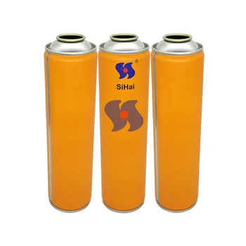 Empty Aerosol Tinplate Can 4 Color Offset Printing Straight wall butane gas can empty tin can