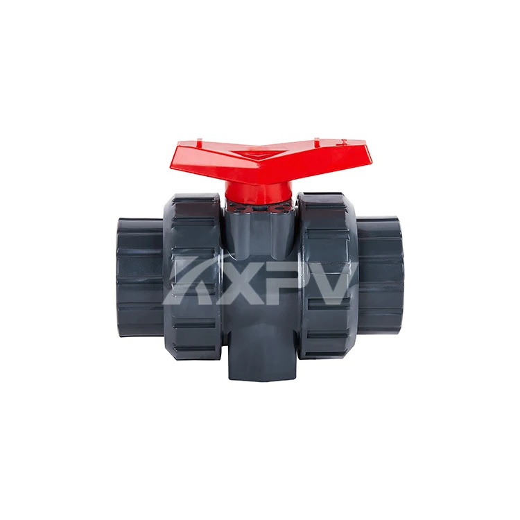 Custom Good Design Factory Supply  2 Inch Double Union Plastic Pvc UPVC Manual Socket Ball Valve