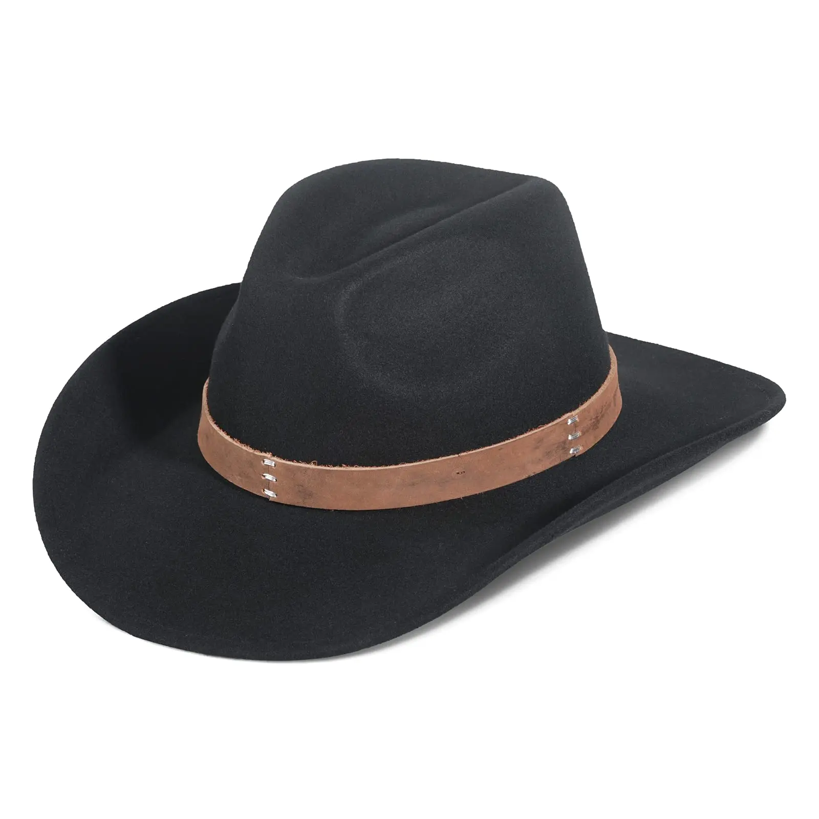 FEMSÉE Vintage Cowboy Hat for Women 100% Australian Wool Cowgirl Hat Wide  Brim Cattleman Western Hats with Big Feather Panama at  Women’s