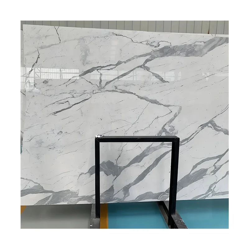 ألواح رخامية فاخرة من رخام كالاكاتا الأبيض، بلاط أرضيات للاستخدام في فنادق ومنازل وديكورات interiors الفاخرة