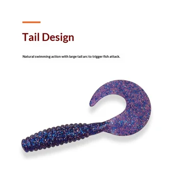 Lure Cranktail Soft Bait Stainless Steel Sea Fishing Multi-color Spiral Bio-inspired Artificial Bait Bass Perch Soft Worm – Soft Lure – view 3