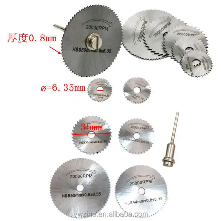7 pièces ensemble Mini Hss scie circulaire lame outil rotatif pour Dremel  coupe-métal ensemble d
