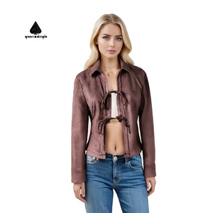 Clothing Manufacturers Custom Women Jacket Autumn Fashion Crop Top Clothing Sexy Shirt Women's Jackets