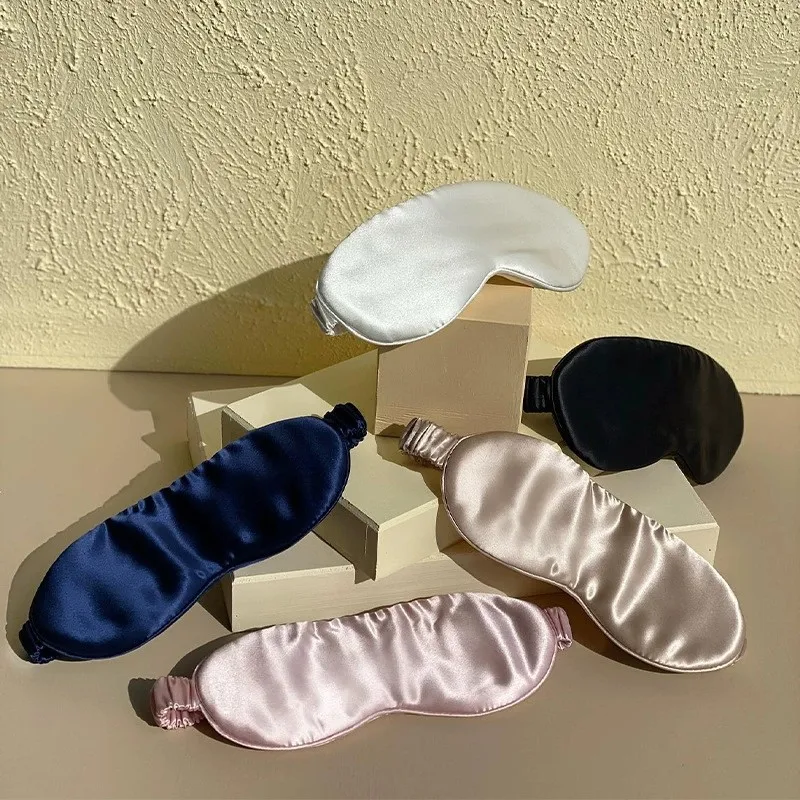 Custom Logo Private Label Satin Eyemask Luxury Polyester Satin Eye Mask