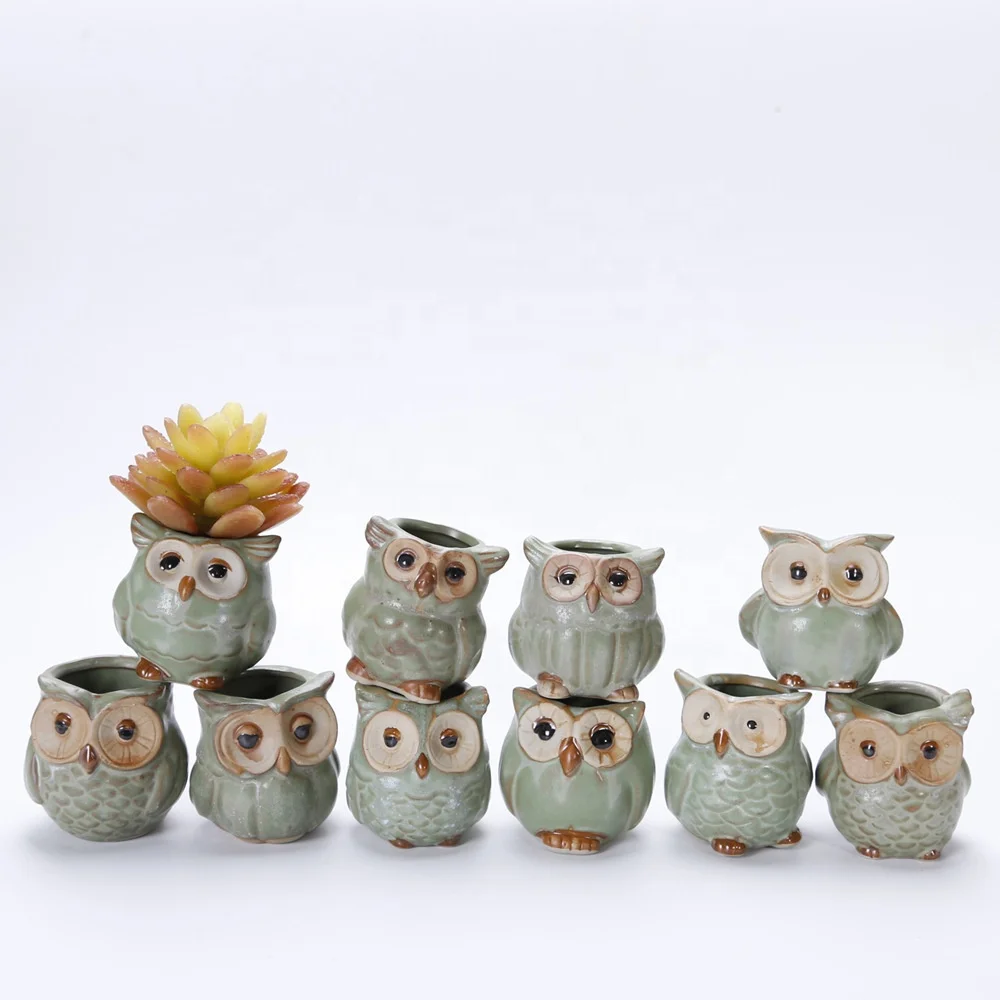 small ceramic owl figurines