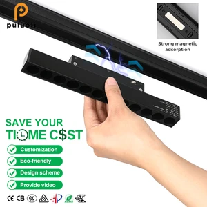 220V Embedded Ceiling Magnetic Track Lamp Light Aluminum LED Spotlight 12W 20W 30W Clothing Shop Lighting Wall Washer Light